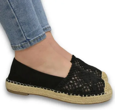 Zdjęcie produktu dla Czarne espadryle damskie LINDA