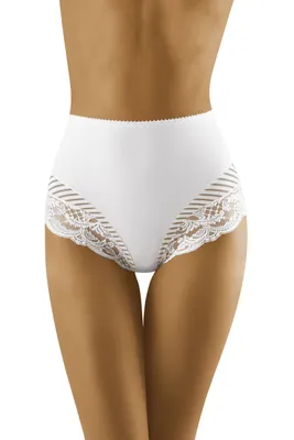 Produktbild von Wolbar dame slip unterhose netz streifen musterlos unterwäsche wb436, weiß, l