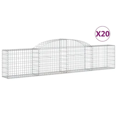 Produktbild von Gabionen mit Hochbogen 20 Stk. 300x30x60/80 cm Verzinktes Eisen
