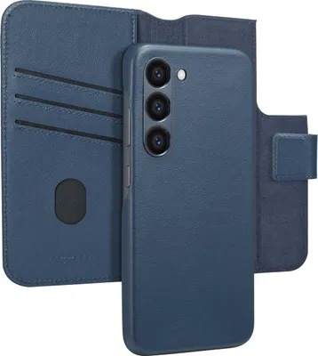 Image de Accezz Bibliothèque en cuir 2-en-1 avec MagSafe pour le Samsung Galaxy S23 - Bleu nuit