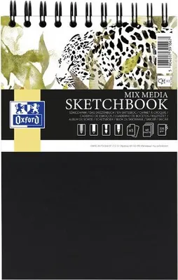 Produktbild von Oxford 400152645, Einfarbig, Schwarz, A5, 20 Blätter, 225 g/m², Hardcover