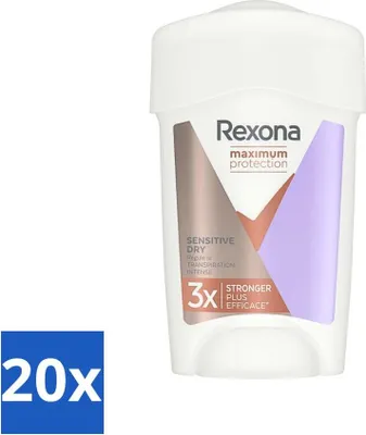 Produktbild von Rexona Women - Deodorant Stick - Maximaler Schutz Sensitiv Trocken - Extra Schutz - 45 ml - Vorteilspack - 20 Stücke