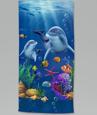 Produktbild von Beach towel Good Morning 75x150 cm - dolphins / sea