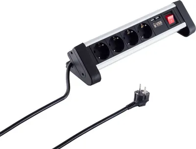 Produktbild von Tischsteckdosenleiste 4-fach mit USB Ladefunktion