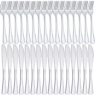 36-tlg. Messer- und Gabel-Set, 18 Gabeln, 18 Messer, Edelstahl, silber