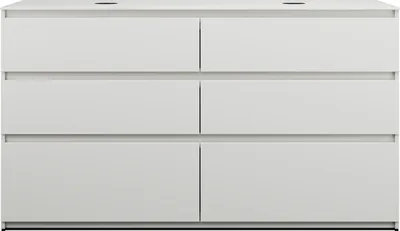 Image de burgbad Lin20 meuble sous-lavabo avec plan de toilette, 2 vasques, 6 tiroirs, 1602x552x900mm, SGRD160F5375