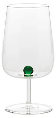 Produktbild von Bilia 6er-Set Borosilikatglasgläser mit grüner Kugel - Elegantes und temperaturbeständiges, handgefertigtes Design für den Tisch