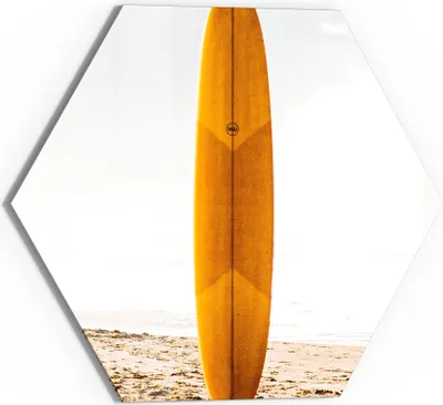 Produktbild von DEQOART Glasbild Echtglas 40x35 cm 'Goldener Surftraum' Wandbild Bild modern Deko