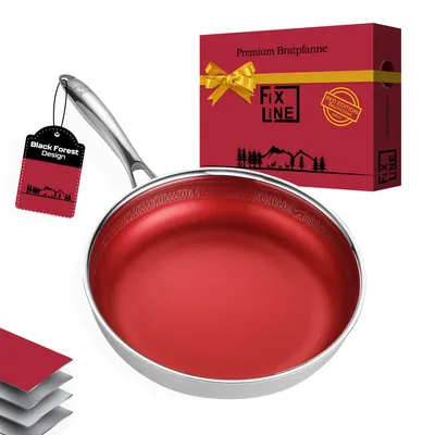 Produktbild von FIXLINE® Brat & Servierpfanne 28cm Black Forest Design - Premium Antihaftbeschichtung - alle Herdarten inkl. Induktion - Backofengeeignet bis 230°C