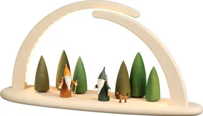 Obrázek produktu pro Svíčkový oblouk lesní skřítek a LED osvětlení ŠxVxH 42x21x13cm NOVINKA
