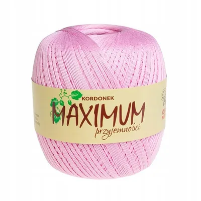 Produktbild von Kordonek MAXIMUM 100g – Farbe 1602 Rosa – Hochwertiges Häkel- & Strickgarn – Fein, Reißfest & Ideal für Spitze, Handarbeiten & DIY
