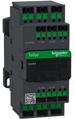 Produktbild von Schneider Electric SCHÜTZ 3P 25A 24V AC SNAPIN (LC1D25AB7)