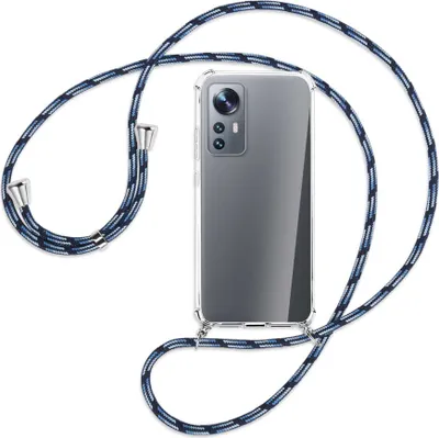 Produktbild von Handykette Backcover-Schutzhülle mit Band (Metall silberfarben) für Xiaomi 12 - Blautöne