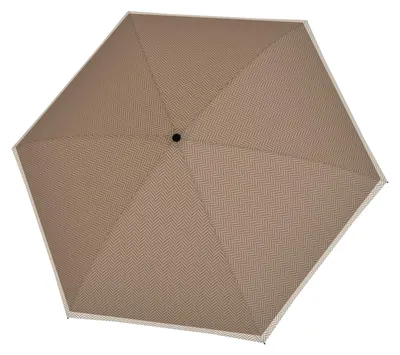 Image de doppler parapluie de poche parapluie Fiber Havanna Mini Printed Pattern Chevron Sand taupe