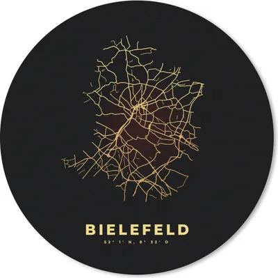 Produktbild von MuchoWow® Mauspad Mousepad Bielefeld - Gold - Karte - Stadtplan 40x40 cm - Mousepads - Maus Mat - Pad - Mausunterlage - Schreibtisch Accessoires