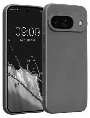 Produktbild von kwmobile Handyhülle für Google Pixel 9 Hülle - weiche Silikon Case metallisch schimmernd - Schutzhülle Cover - Metallic Grau