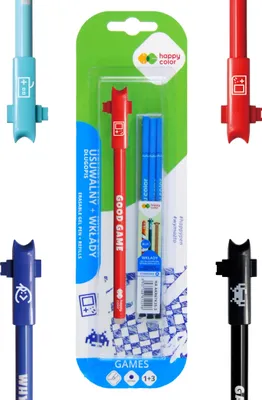 Obrázek produktu pro Stíratelné pero + náplně do her v blistru Happy Color