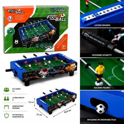 Produktbild von Tischfußball Spieltisch für 2 Spieler mit Torzähler 69x37x24 cm
