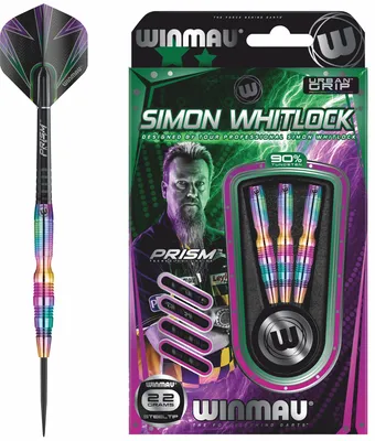 Produktbild von Winmau Dartpfeile Simon Whitlock Rainbow 22g Steeltip Tungsten Professionell