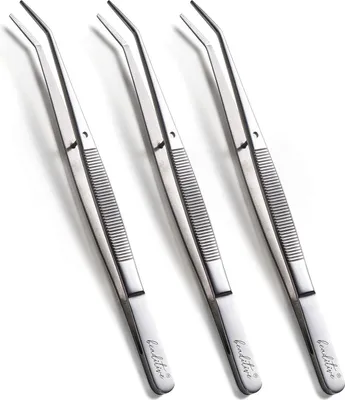 Image de Jeu de pincettes 15,5 cm machine à coudre 3 pièces pointes dentées acier inoxydable