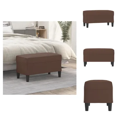 Imagen del producto de vidaXL Banco de asiento marrón de 70x35x41 cm, tapizado en cuero sintético - Bancos de asiento