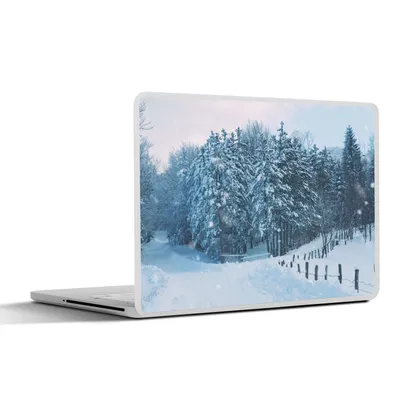 Produktbild von MuchoWow® Laptop Aufkleber Sticker Cover Wald - Schnee - Winter 30x22 cm - Laptop-Sticker