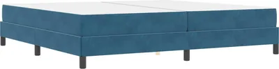 Image de vidaXL Lit boxspring avec matelas bleu foncé 200 x 200 cm Tissu