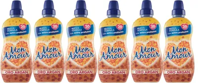 Produktbild von Felce Azzurra Mon amour Oro Argan 6x 650ml Weichspüler Konzentrat