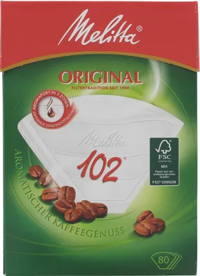 Produktbild von Melitta Filtertüten 102 weiß 80er