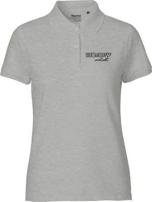 Produktbild von Huuraa Damen Polo Shirt Obertshausen verliebt S Sport Grey Bio Baumwolle Fairtrade Poloshirt Geschenkidee