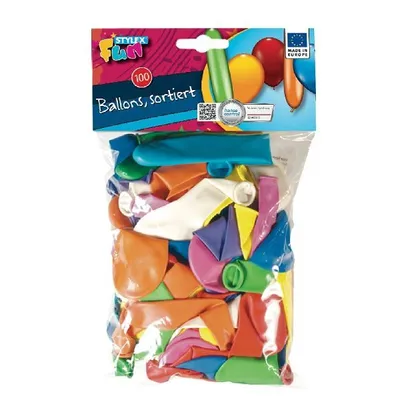 Obrázok produktu pre Stylex 14058, Hračkársky balón, Rôzne farby, Kolo, 100 kusov, Európa