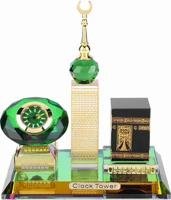 Obrázek produktu pro Muslimská Kaaba Hodinová věž Model Islámská architektura Ruční práce Suvenýry Domácí dekorace na stůl