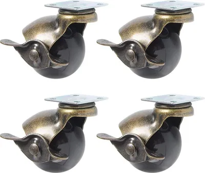 Produktbild von 4dílný kulový volant Starožitné otočné desky Kovová kuličková brzda s krytem Brzda pro těžké stroje (50 mm - s brzdou)