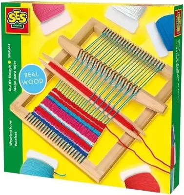Produktbild von SES Creative 00876 Webrahmen Holz - Kreatives Weben & Basteln Set für Kinder, Strickset für Kinder, 6 Jahr(e), Mehrfarbig, 1 Stück(e)