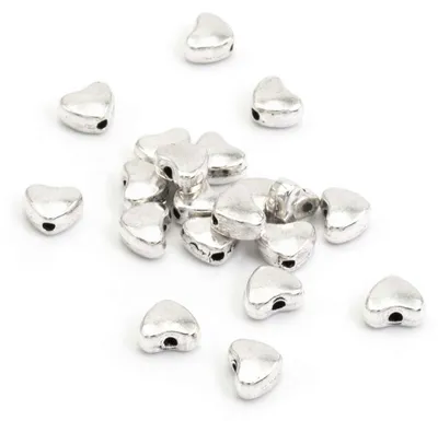 Produktbild von Vintageparts Zwischenperlen Herz Metalllegierung antik Silber 5 x 6 mm, 20 Stück
