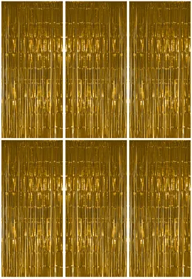 Produktbild von 6x Lametta Vorhang - gold - 91x244 cm