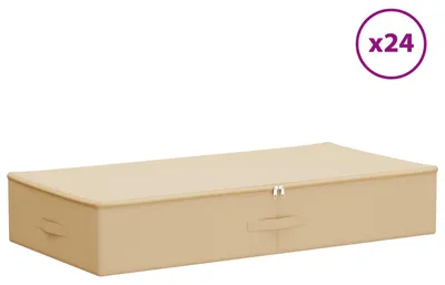 Immagine prodotto di vidaXL Contenitori 24 pezzi Crema 100 x 50 x 18 cm in tessuto non tessuto