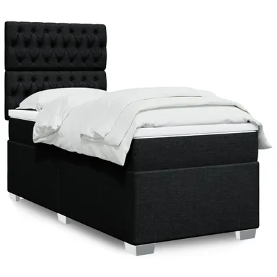 Produktbild von Möbel Boxspringbett mit Matratze Schwarz 100x200 cm Stoff - Polsterbett 3292708