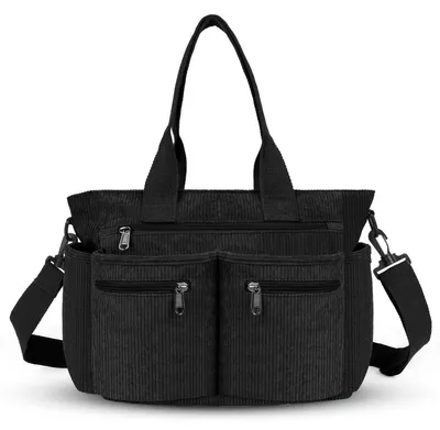 Obrázek produktu pro Crossbody kabelka - Manšestrová - S nastavitelným popruhem - Velká kapacita - Na školu, do práce a na nákupy