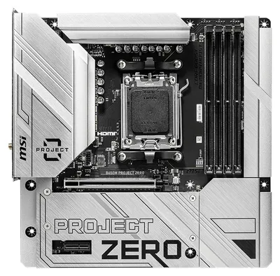 Zdjęcie produktu dla MSI B650M PROJECT ZERO (B650,AM5,mATX,DDR5)