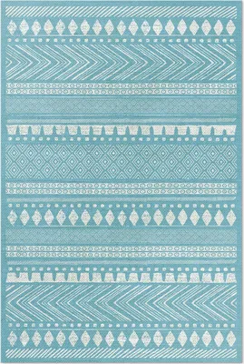 Produktbild von Indische Muster Textur Nachahmung Stoff – Vinylteppich – 120x180 cm – Indoor Teppich – Flur – Pflegeleicht – Modern