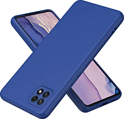Produktbild von Galaxy A22 5G Hülle, Flüssig Silikon Handyhülle Stoßfest Kratzfest Schutzhülle für Samsung Galaxy A22 5G Blau