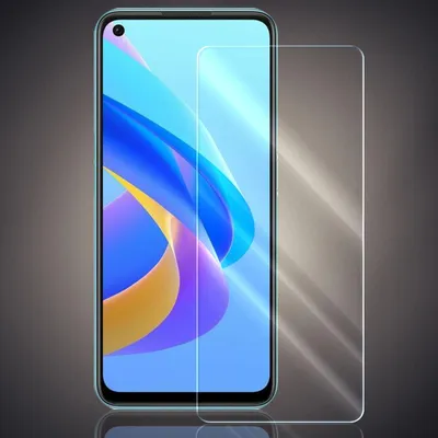 A screen protector is shown placed over a smartphone screen.