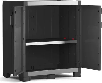 Produktbild von Keter Low Storage Cabinet Garage XL czarno-srebrny 99 cm