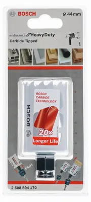 Produktbild von Bosch 2 608 594 170, Einzelbild, Bohrer, Aluminium, Mauerziegel, Polyvinylchlorid (PVC), Edelstahl, Kachel, Holz, Schwarz, Rot, Weiß, 6 cm, 4,4 cm