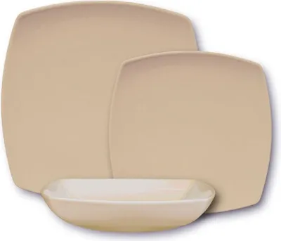 Obrázek produktu pro Italské porcelánové dezertní talíře hnědé x 6 - D 21 cm - Tokio
