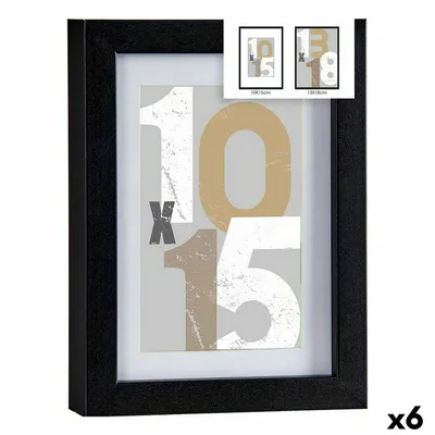 Obrázek produktu pro Fotorámeček 16 x 21 x 2,5 cm černé sklo dřevo MDF (6 kusů)