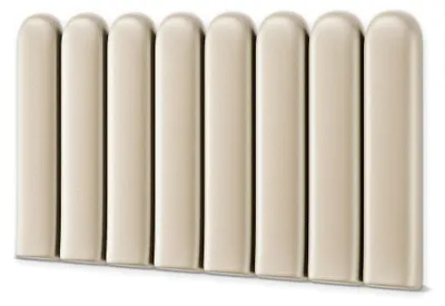 Produktbild von Wandkissen aus Kunstleder für Kopfteil-Betten, gepolstertes Wandpolster, Kopfenden für Wohnzimmer und Schlafzimmer (Creme, 30 cm x 100 cm)