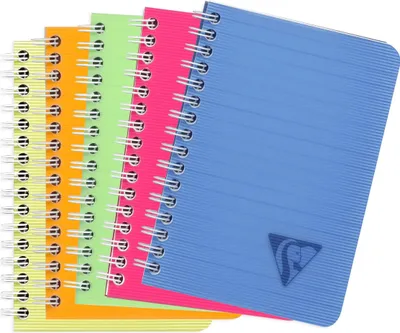 Produktbild von Clairefontaine 10x Doppelspiralbuch 9,5x14cm 50 Blatt liniert sortiert 328526C
