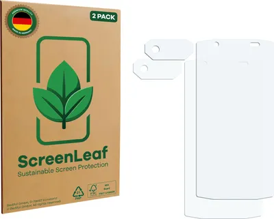 Produktbild von 2x ScreenLeaf Schutzfolie für Ulefone Armor 15 (Display+Kamera) nachhaltiger Displayschutz Display Schutz Folie Klar Transparent